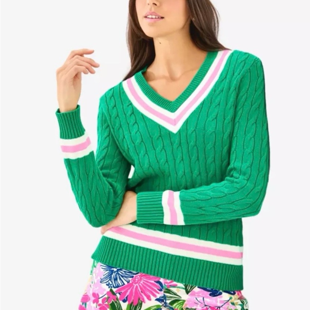 Lilly Pulitzer green Brockton sweater